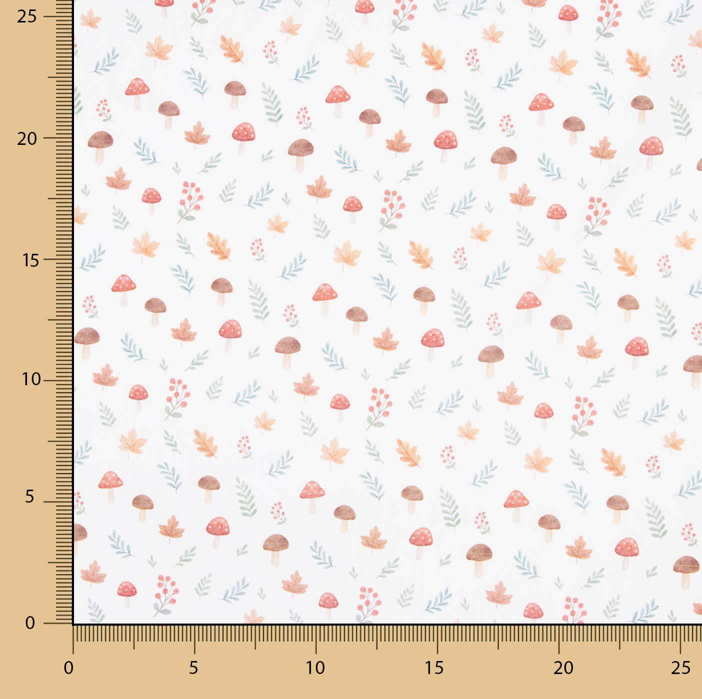 Forest Mushrooms printed percale - Ribes y Casals