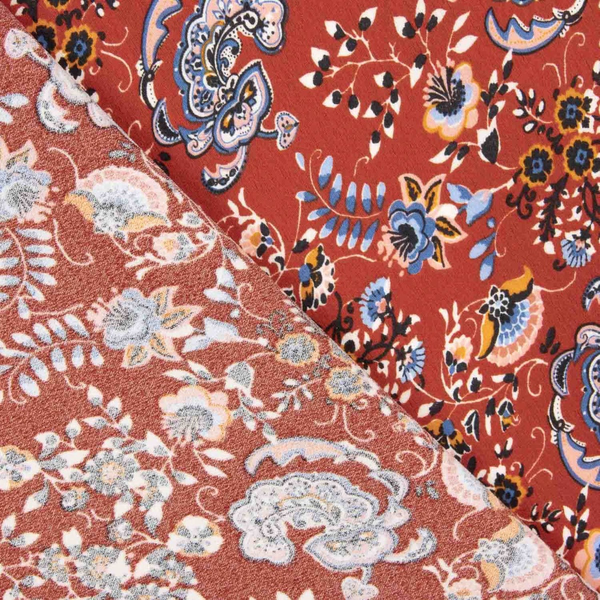 Fire Paisley Satin Crepe - Ribes y Casals