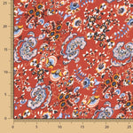 Retal Crepe Satinado Paisley Fuego 140x145 cms - Ribes y Casals