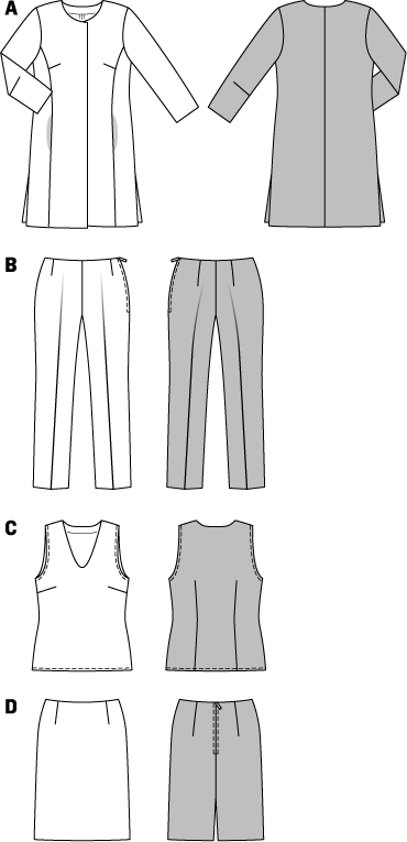 Burda Sewing Pattern 7075 Suit - Ribes y Casals