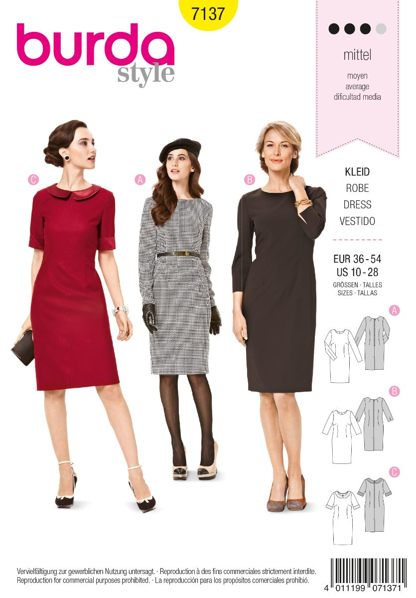 Burda Sewing Pattern 7137 Dress - Ribes y Casals