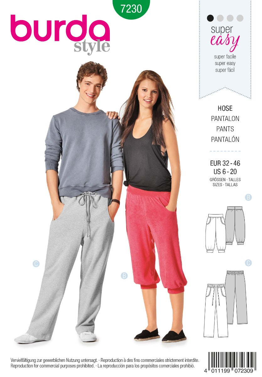 Burda Sewing Pattern 7230 Pants - Ribes y Casals
