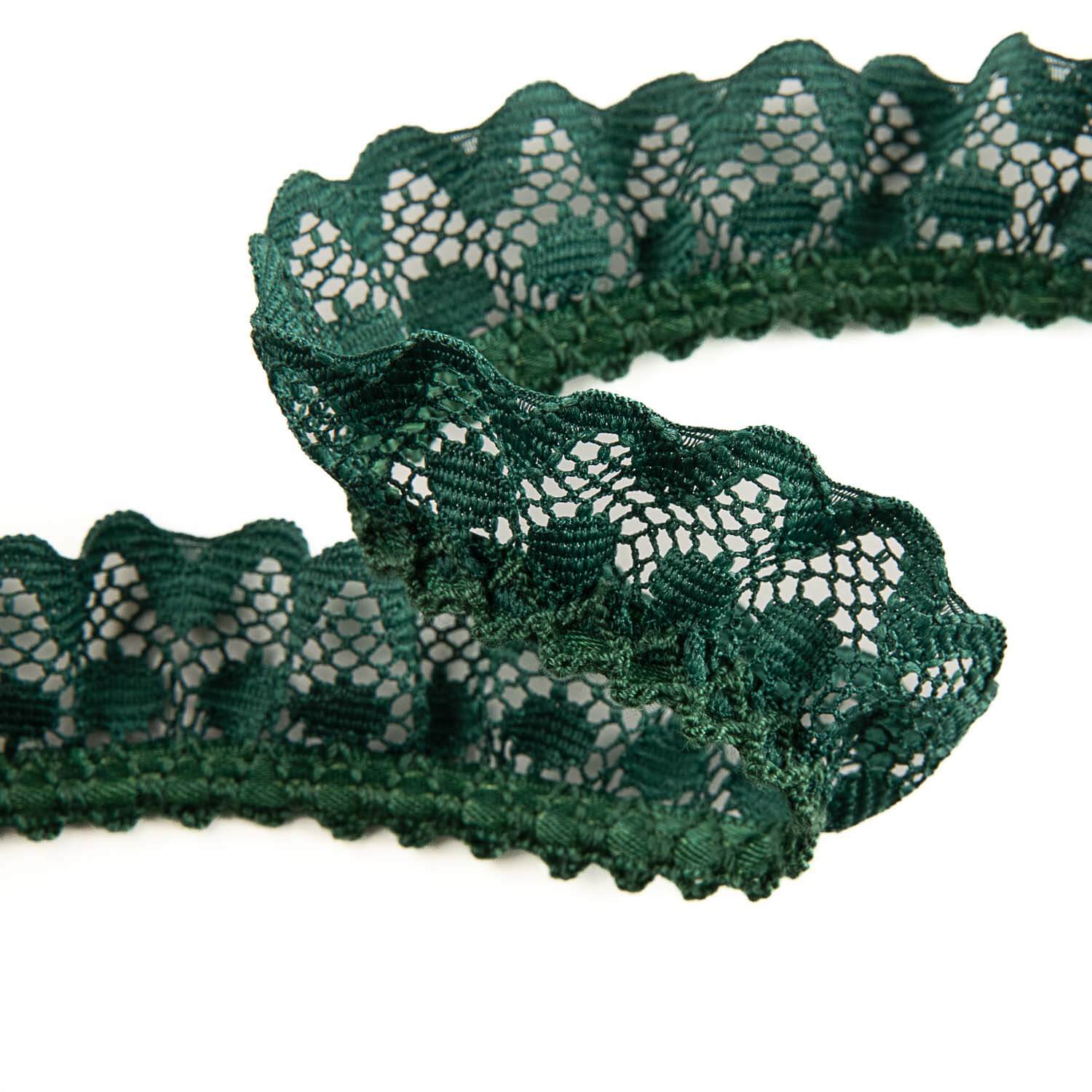 Bottle Green Lace Trim 22 mm - Ribes y Casals