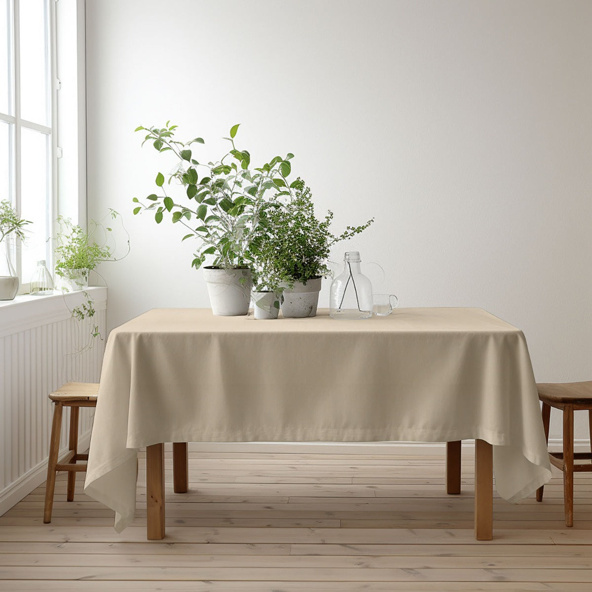 Confección Mantel Satén Liso Blanco - Ribes y Casals