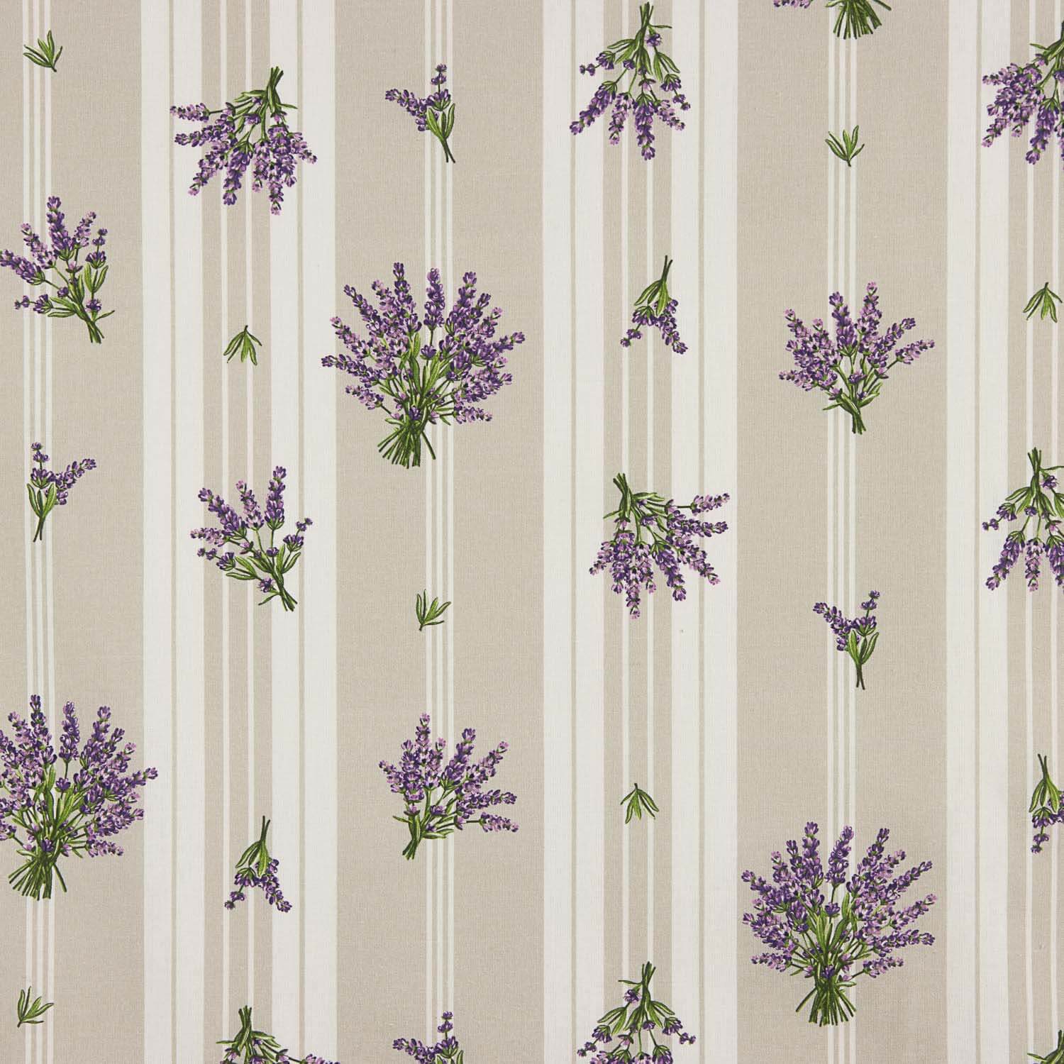 Brushed Cotton Provençal Stripes with Lavender - Ribes y Casals