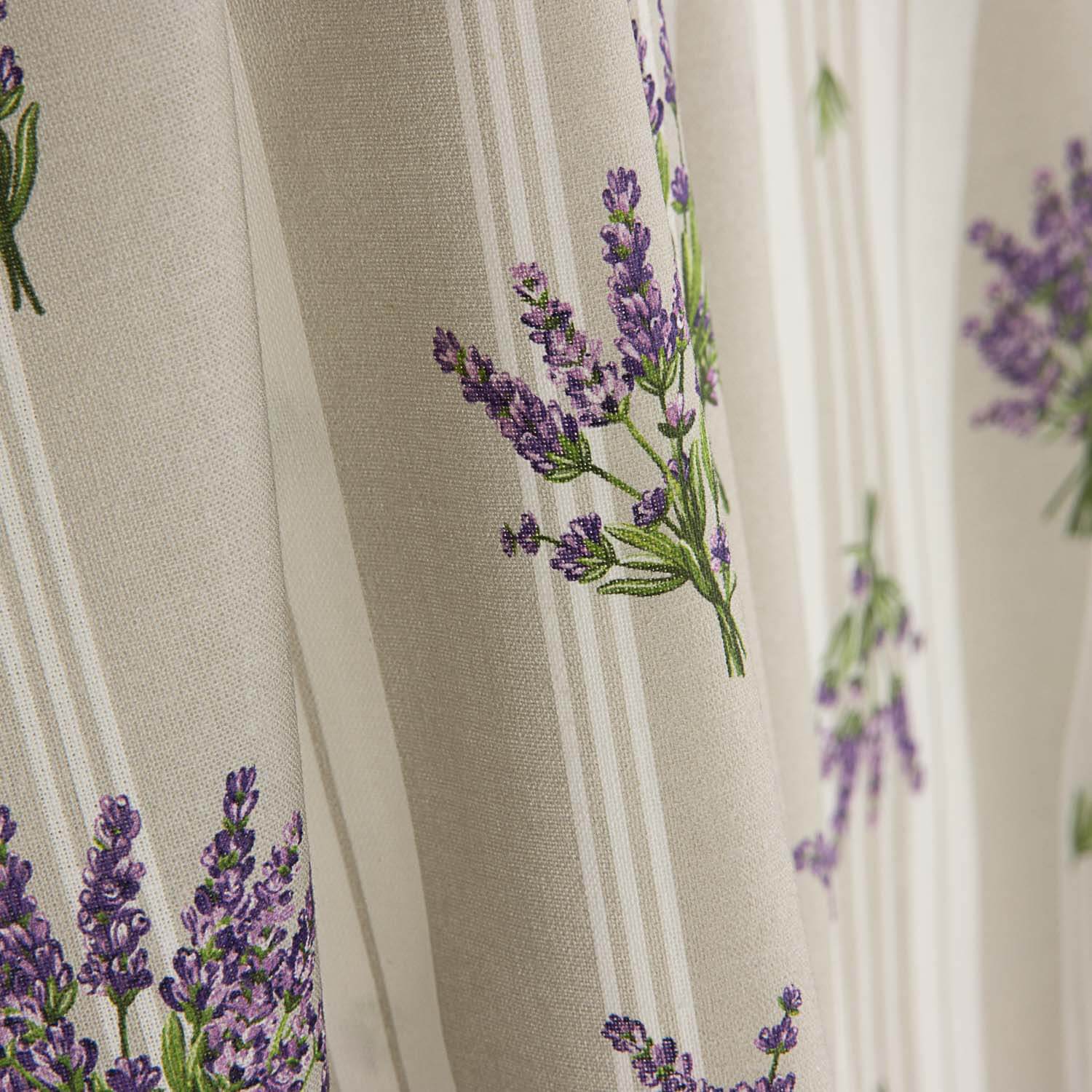 Brushed Cotton Provençal Stripes with Lavender - Ribes y Casals