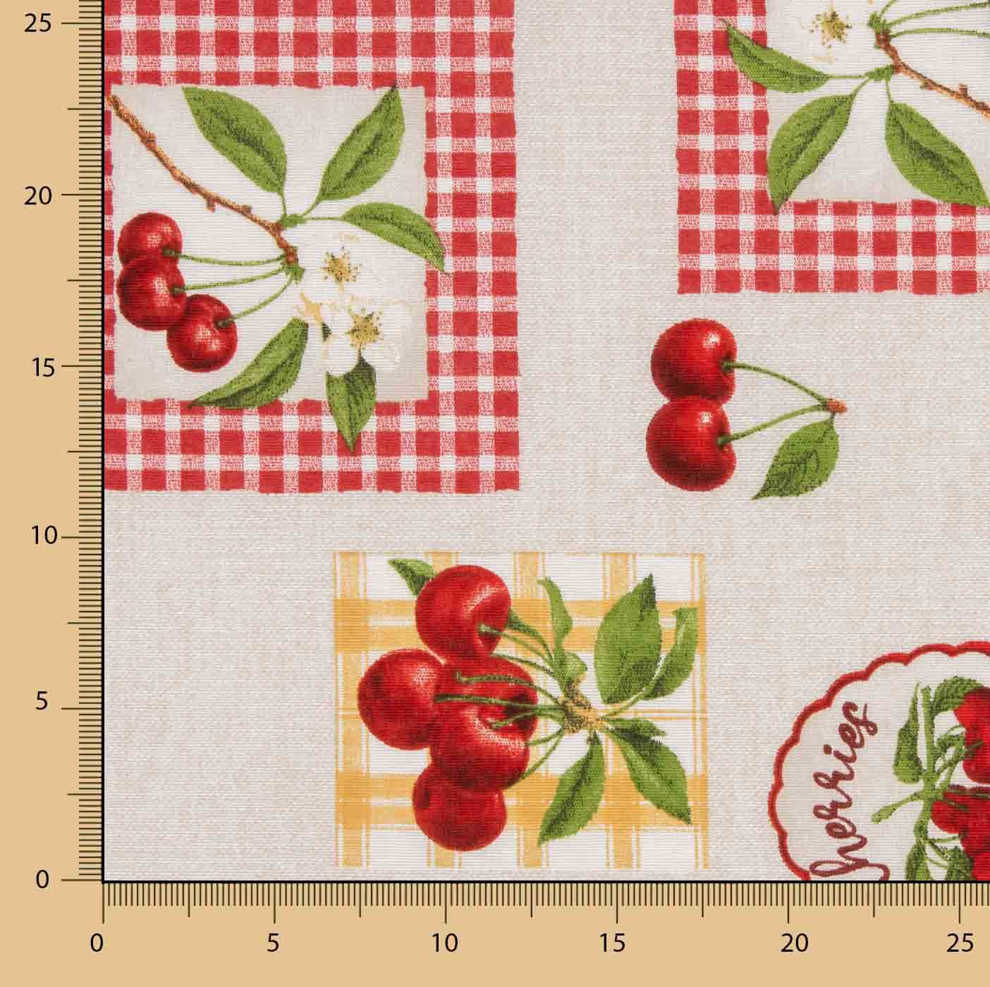 Gingham Cherry Canvas - Ribes y Casals