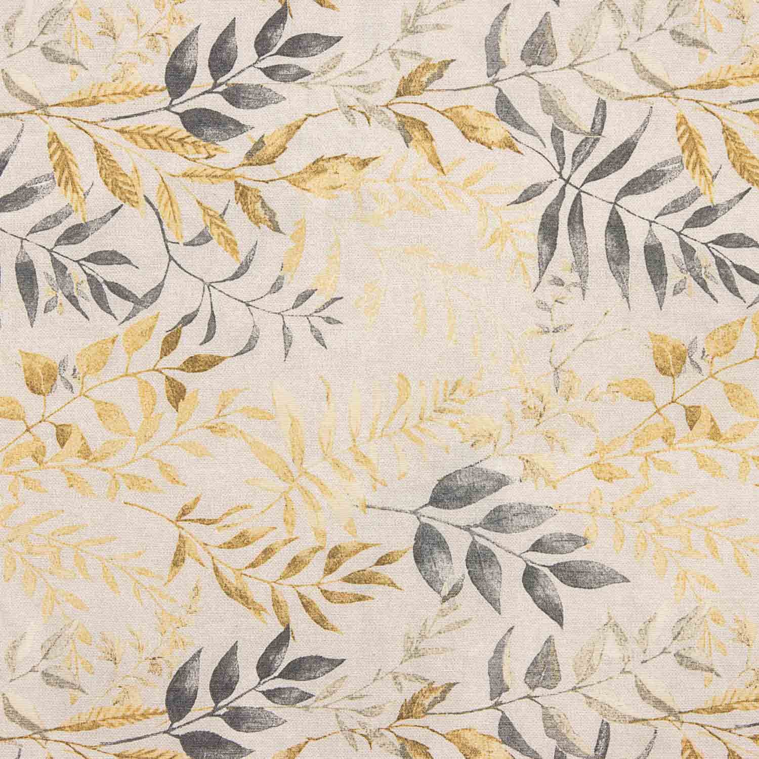 Canvas Mustard and Grey Leaves - Ribes y Casals