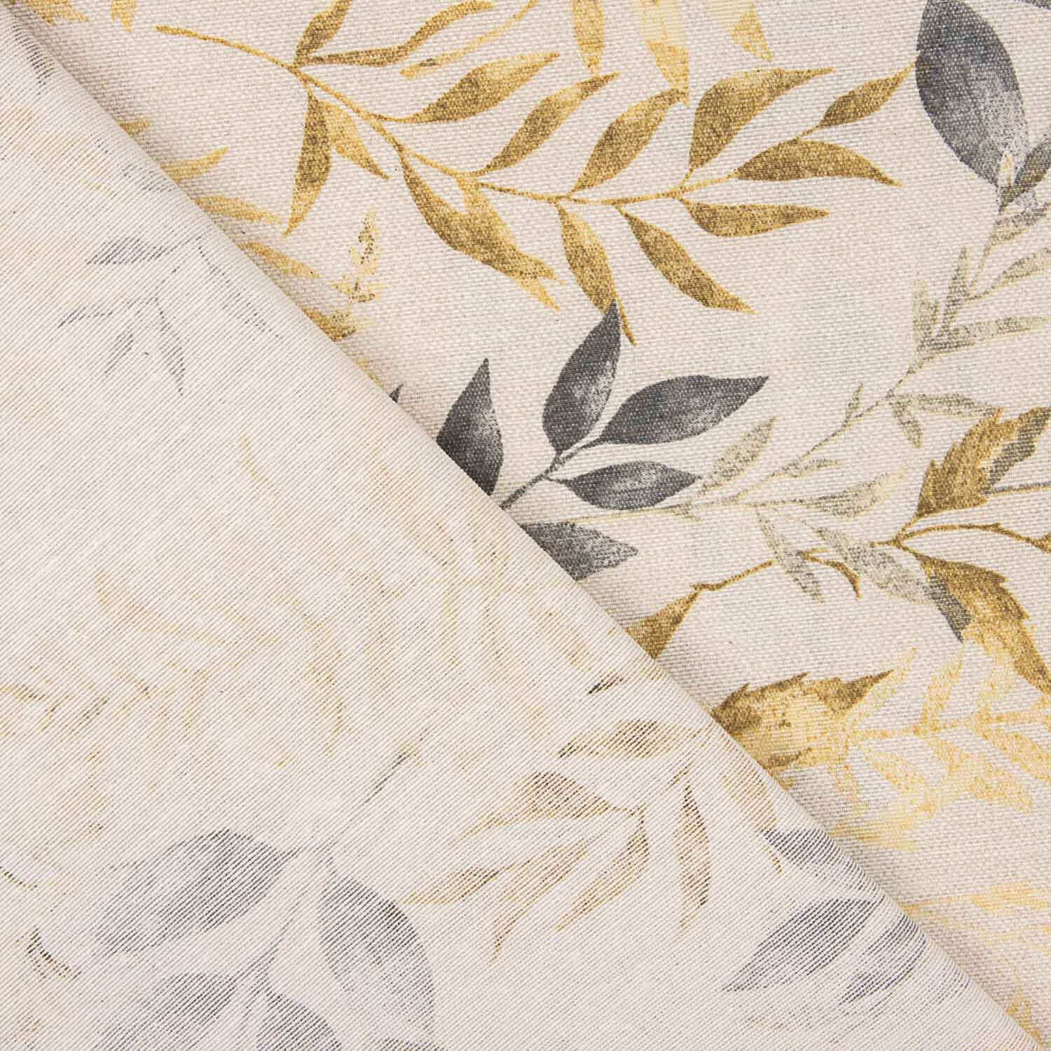 Canvas Mustard and Grey Leaves - Ribes y Casals