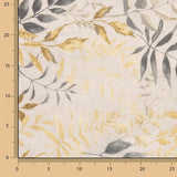 Canvas Mustard and Grey Leaves - Ribes y Casals