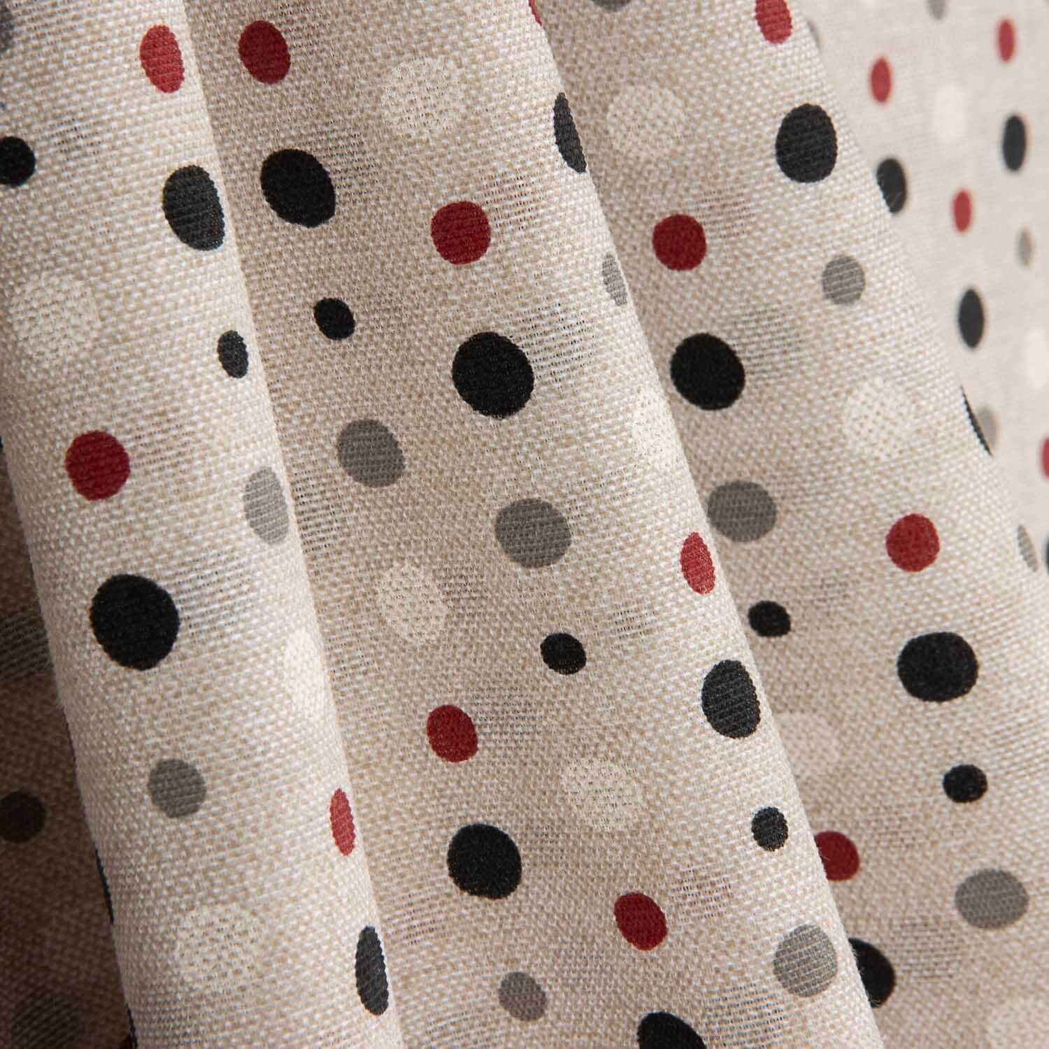 Black, Grey and Red Polka Dot Canvas - Ribes y Casals