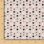 Black, Grey and Red Polka Dot Canvas - Ribes y Casals