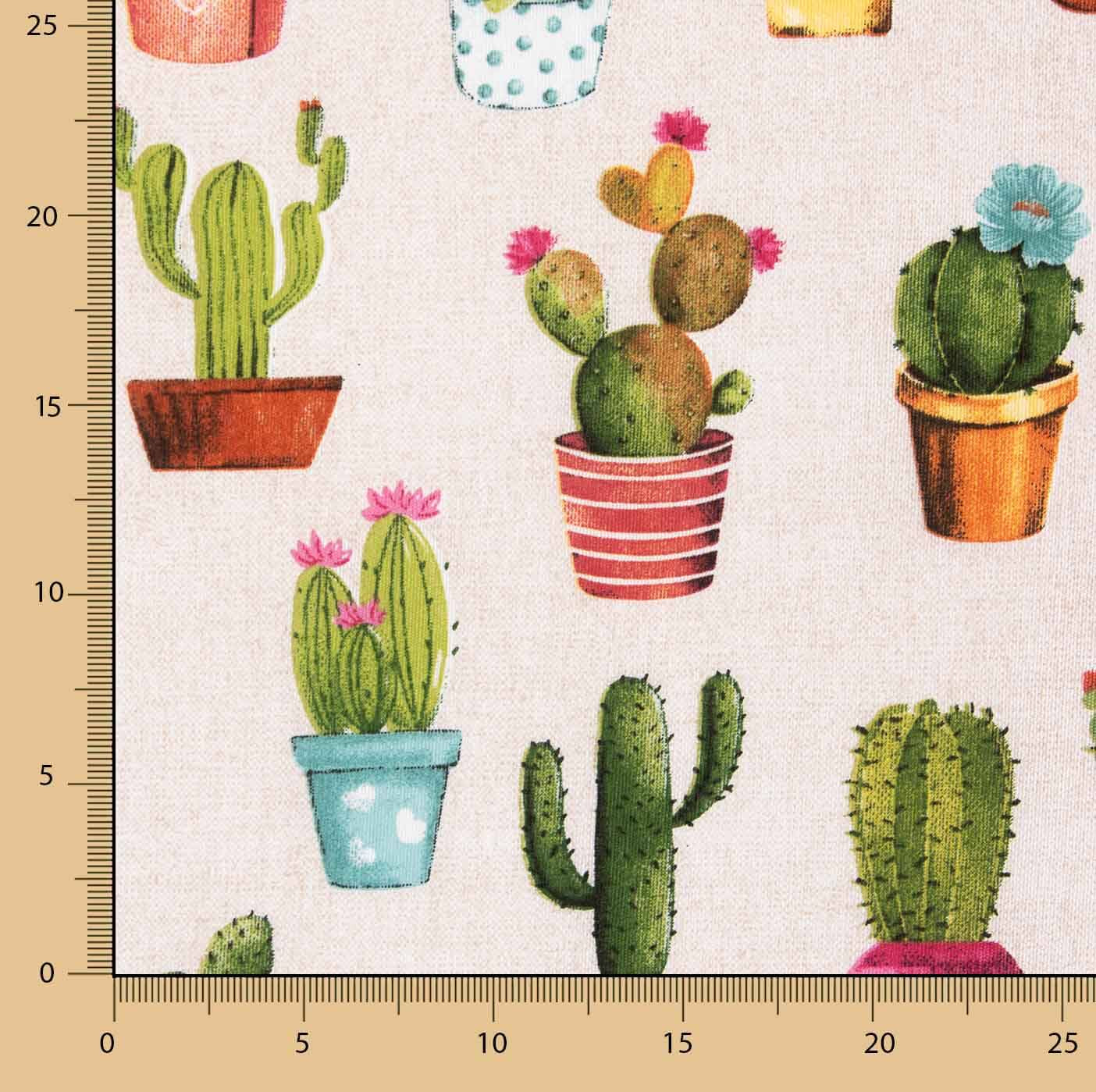 Colourful Cactus-Printed Canvas - Ribes y Casals