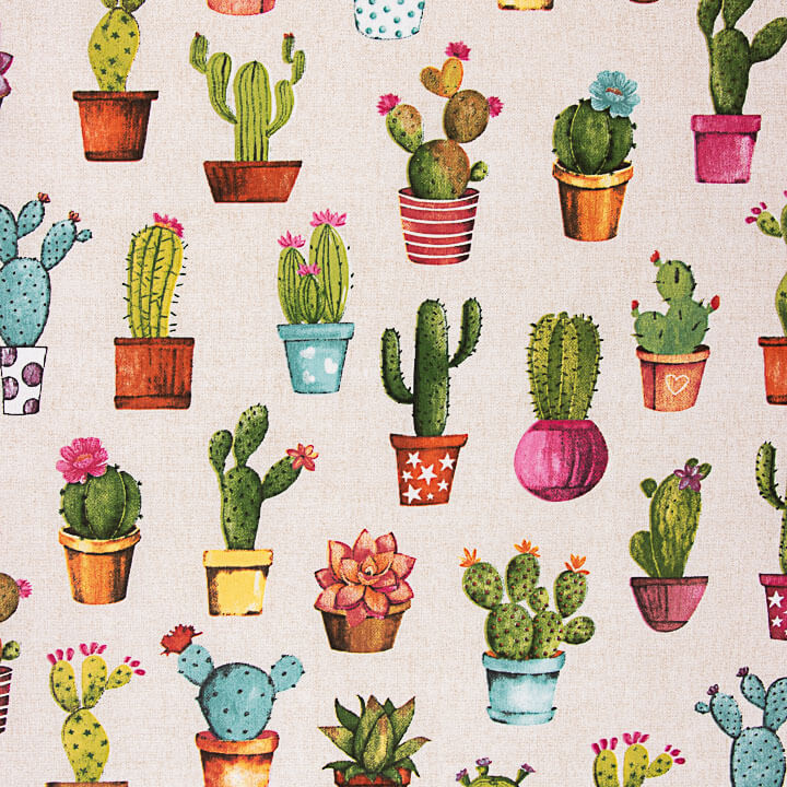 Colourful Cactus-Printed Canvas - Ribes y Casals