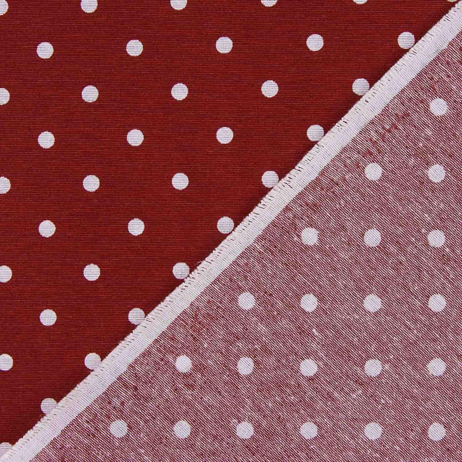 White Polka Dot Printed Canvas on Maroon - Ribes y Casals