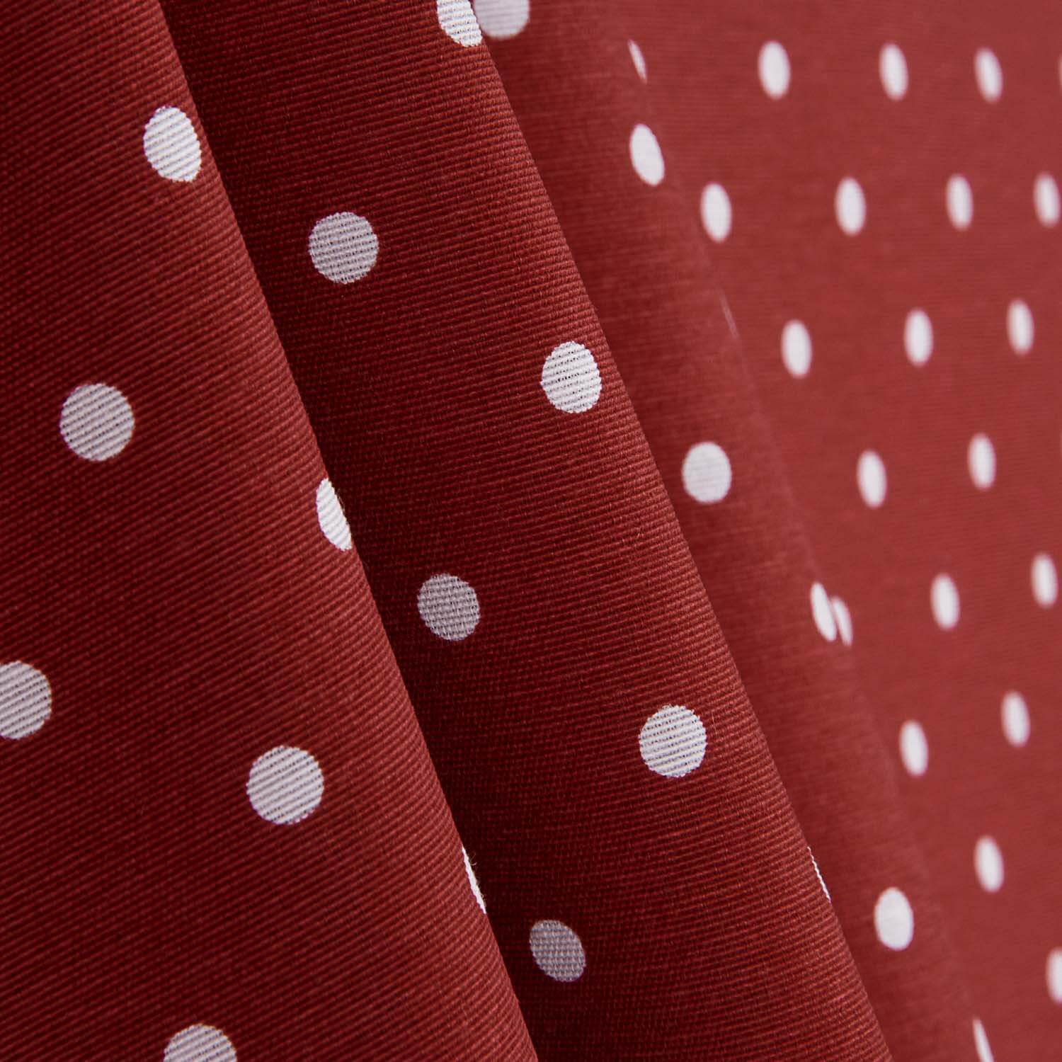 White Polka Dot Printed Canvas on Maroon - Ribes y Casals