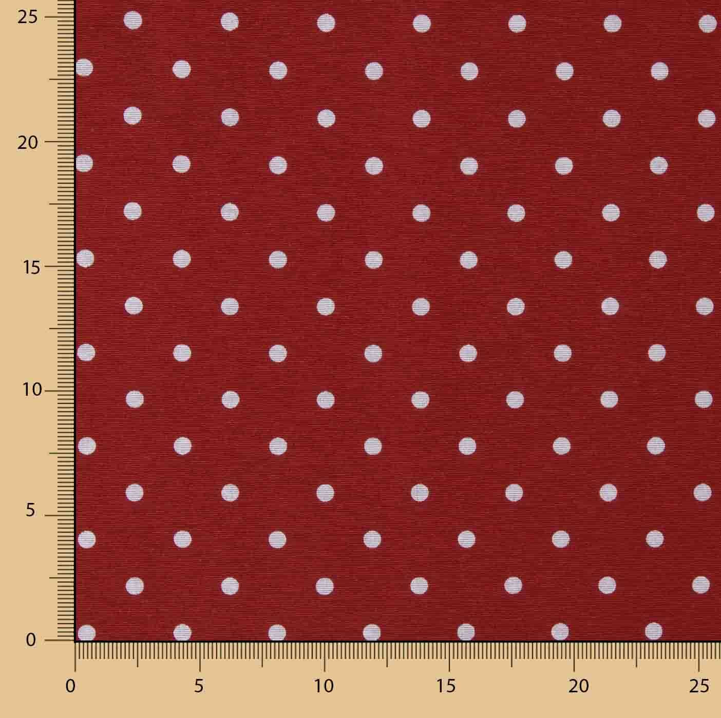 White Polka Dot Printed Canvas on Maroon - Ribes y Casals