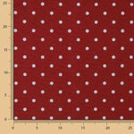 White Polka Dot Printed Canvas on Maroon - Ribes y Casals