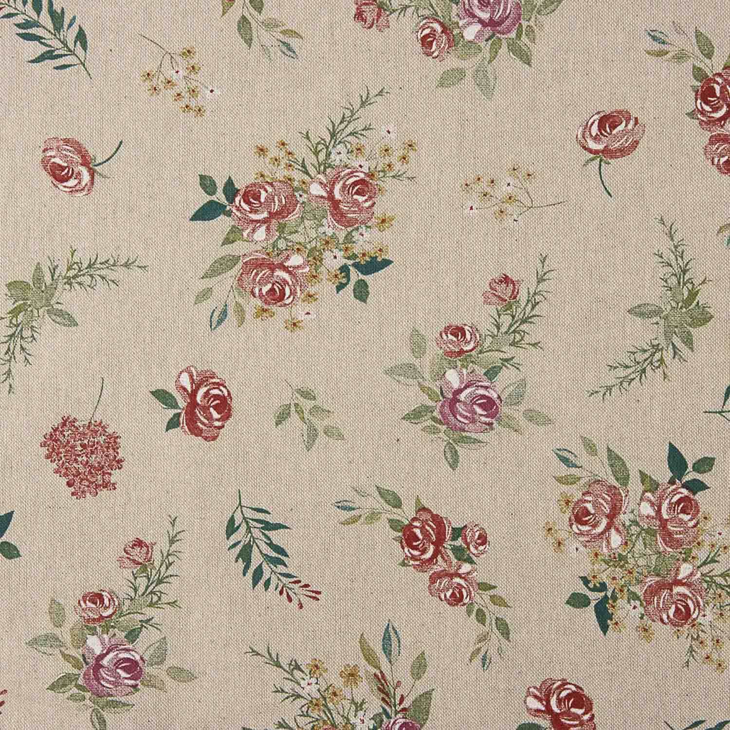 Romantic Floral Print Canvas on Beige - Ribes y Casals