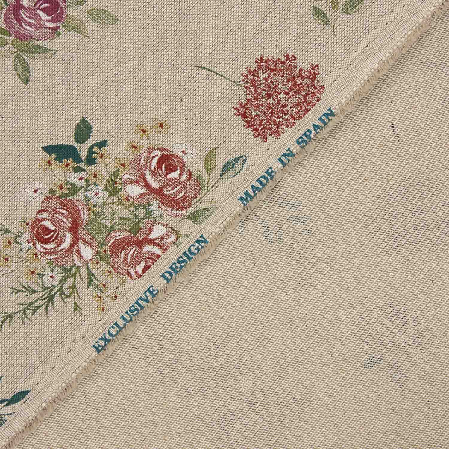 Romantic Floral Print Canvas on Beige - Ribes y Casals