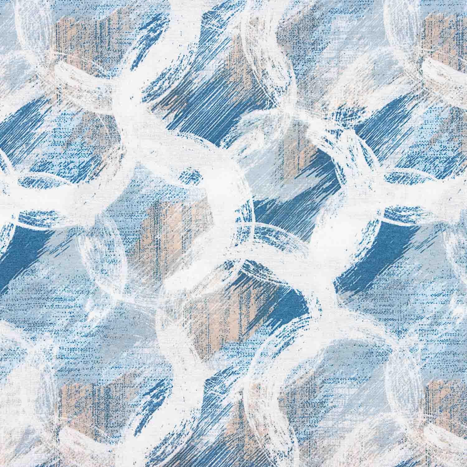 Blue Abstract Circles Printed Canvas - Ribes y Casals