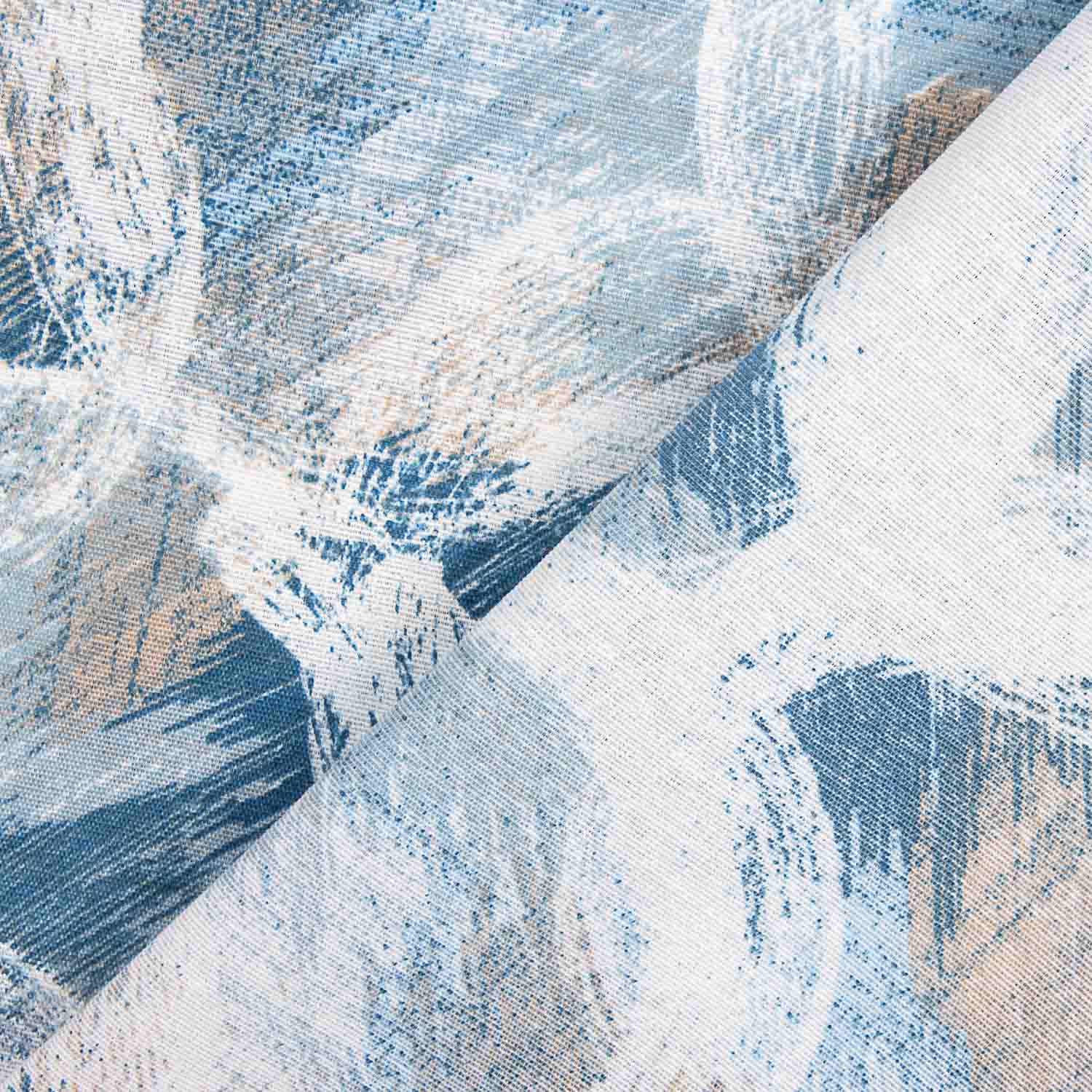 Blue Abstract Circles Printed Canvas - Ribes y Casals