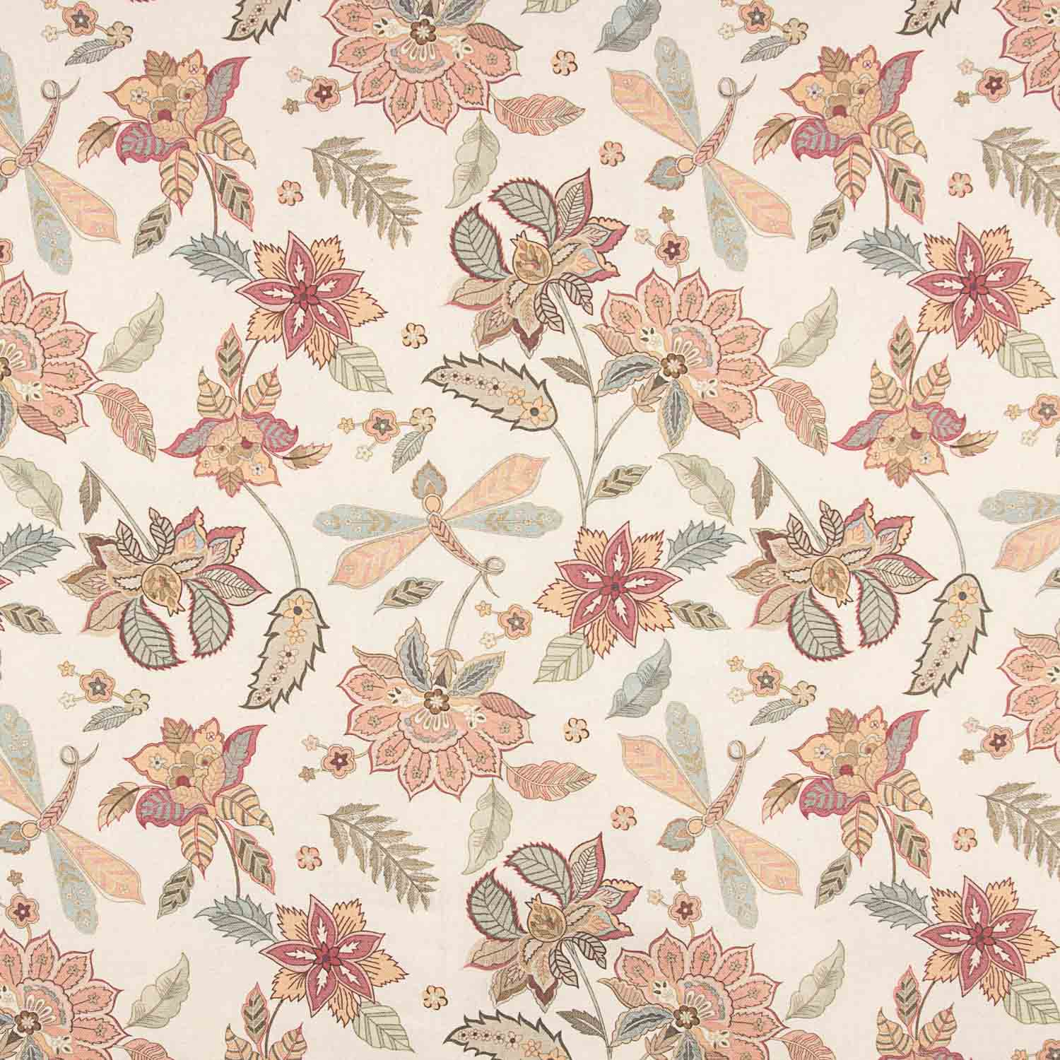 Panama Canvas Printed with Dragonflies and Flowers - Ribes y Casals