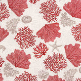 Marine Coral Red Printed Canvas - Ribes y Casals