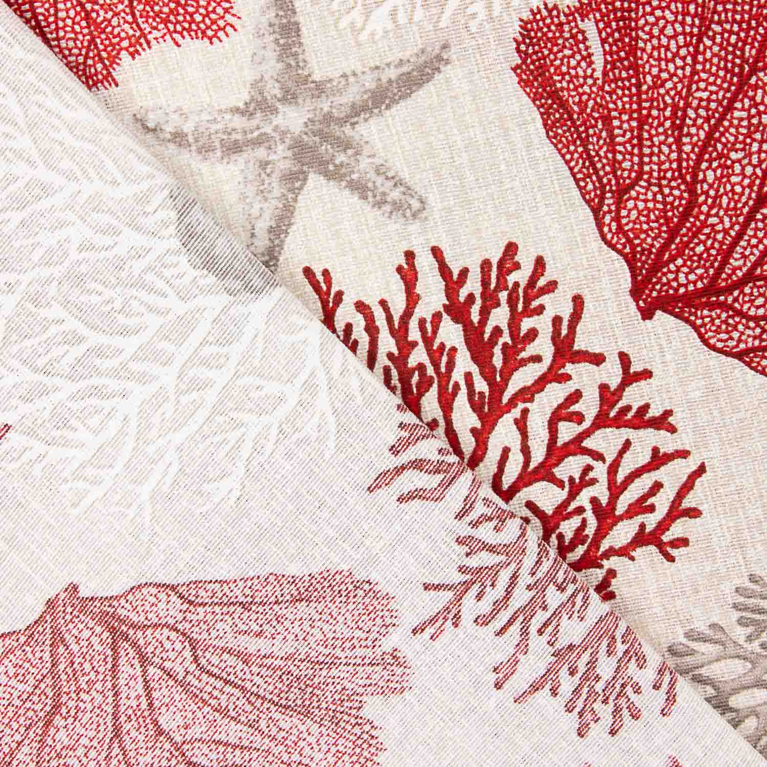 Marine Coral Red Printed Canvas - Ribes y Casals