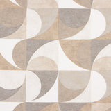 Beige Geometric Curves Printed Cotton Canvas - Ribes y Casals