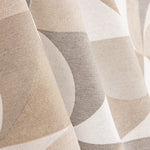 Beige Geometric Curves Printed Cotton Canvas - Ribes y Casals