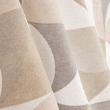 Beige Geometric Curves Printed Cotton Canvas - Ribes y Casals