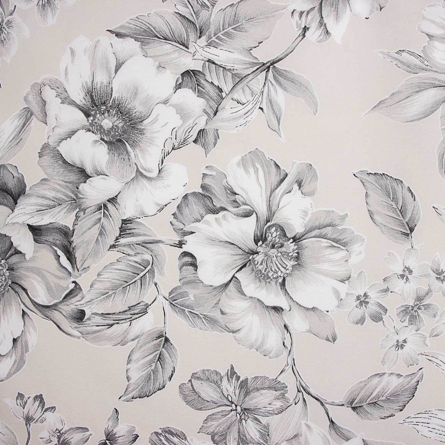Elegant Grey Floral Print Canvas - Ribes y Casals