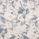 Blue and Beige Watercolour Floral Print Cotton Canvas - Ribes y Casals