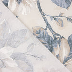 Blue and Beige Watercolour Floral Print Cotton Canvas - Ribes y Casals