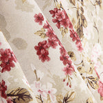 Romantic Floral Printed Cotton Canvas in Pink and Maroon - Ribes y Casals