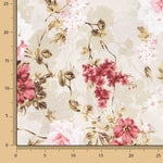 Romantic Floral Printed Cotton Canvas in Pink and Maroon - Ribes y Casals