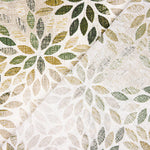 Printed Green Leaf Rosette Cotton Canvas - Ribes y Casals