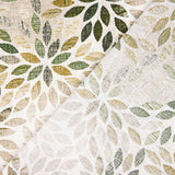 Printed Green Leaf Rosette Cotton Canvas - Ribes y Casals