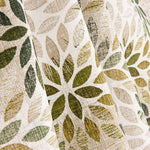 Printed Green Leaf Rosette Cotton Canvas - Ribes y Casals