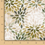 Printed Green Leaf Rosette Cotton Canvas - Ribes y Casals
