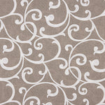 Beige and White Ornamental Branches Printed Cotton Canvas - Ribes y Casals
