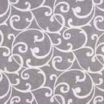 Cotton canvas with grey and white ornamental branch print - Ribes y Casals