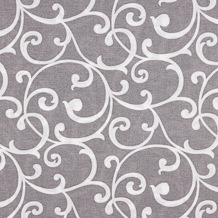 Cotton canvas with grey and white ornamental branch print - Ribes y Casals
