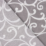 Cotton canvas with grey and white ornamental branch print - Ribes y Casals