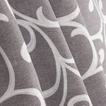 Cotton canvas with grey and white ornamental branch print - Ribes y Casals