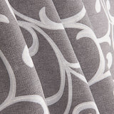 Cotton canvas with grey and white ornamental branch print - Ribes y Casals
