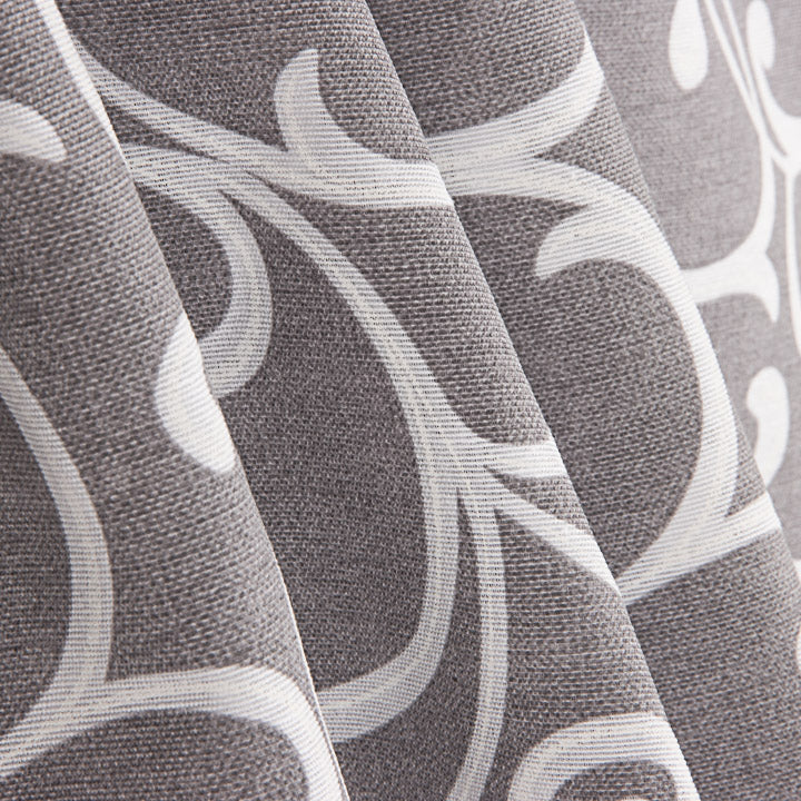Cotton canvas with grey and white ornamental branch print - Ribes y Casals