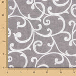 Cotton canvas with grey and white ornamental branch print - Ribes y Casals