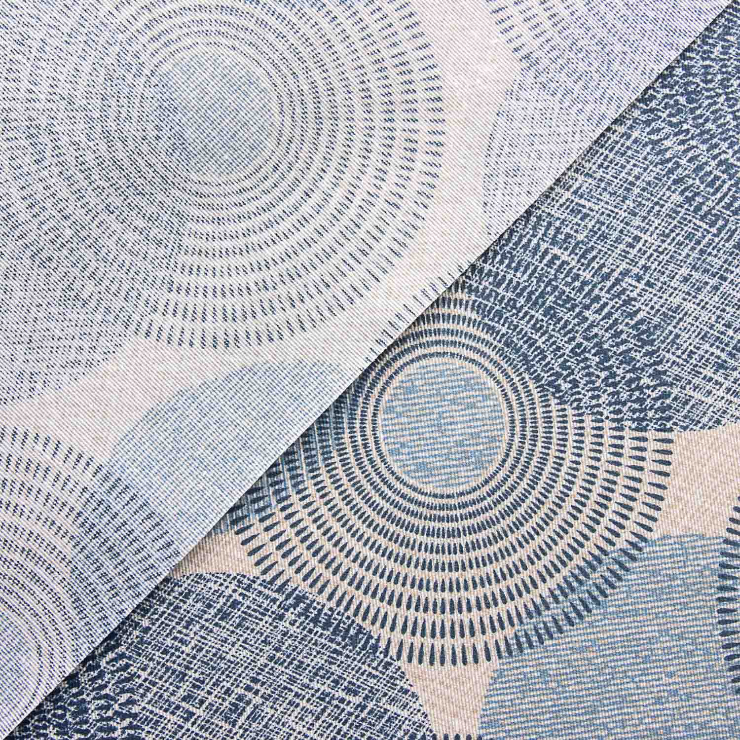Blue Circles Waxed Tablecloth - Ribes y Casals